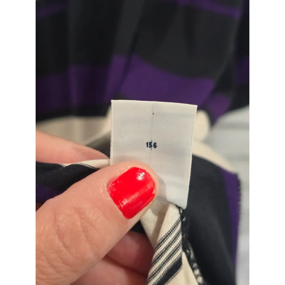 VTG Polo Golf Ralph Lauren Rugby Striped Polo Shirt Men L Black Purple Pony